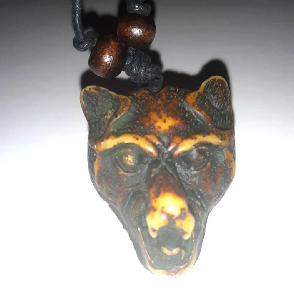 Hand CRAFTED UNISEX wolf charm necklace